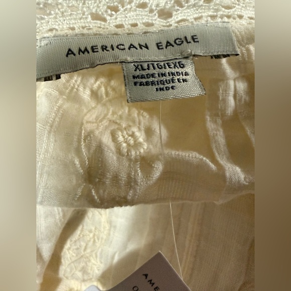 XL New w/Tags American Eagle Outfitters Cream Long Sleeve Lined Dress Lace trim - Picture 4 of 6